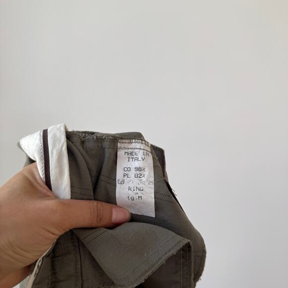 Vintage Italian Pleated Mini Skirt Low Rise Belt Detail Khaki (S) - Picture 6 of 6